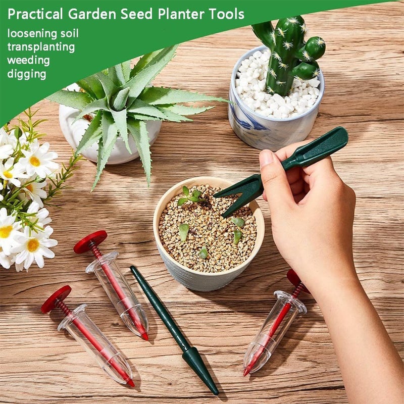 Rongkey 6 PCS Mini Seed Spreader Set, 2025 New Mini Sowing Seed Dispenser, Small Garden Seed Planter Tool, Hand held Manual Seed Spreader with Seedlings Dibber and Widger Set for Tiny Seeds - Image 5